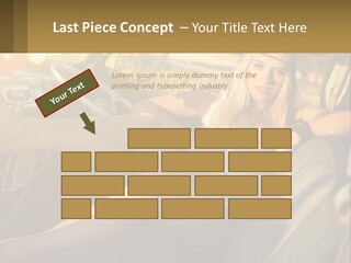 A Woman Sitting In The Drivers Seat Of A Car PowerPoint Template