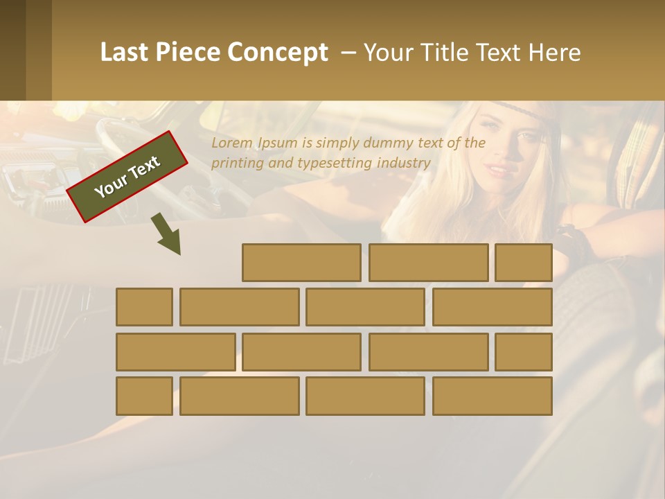 A Woman Sitting In The Drivers Seat Of A Car PowerPoint Template