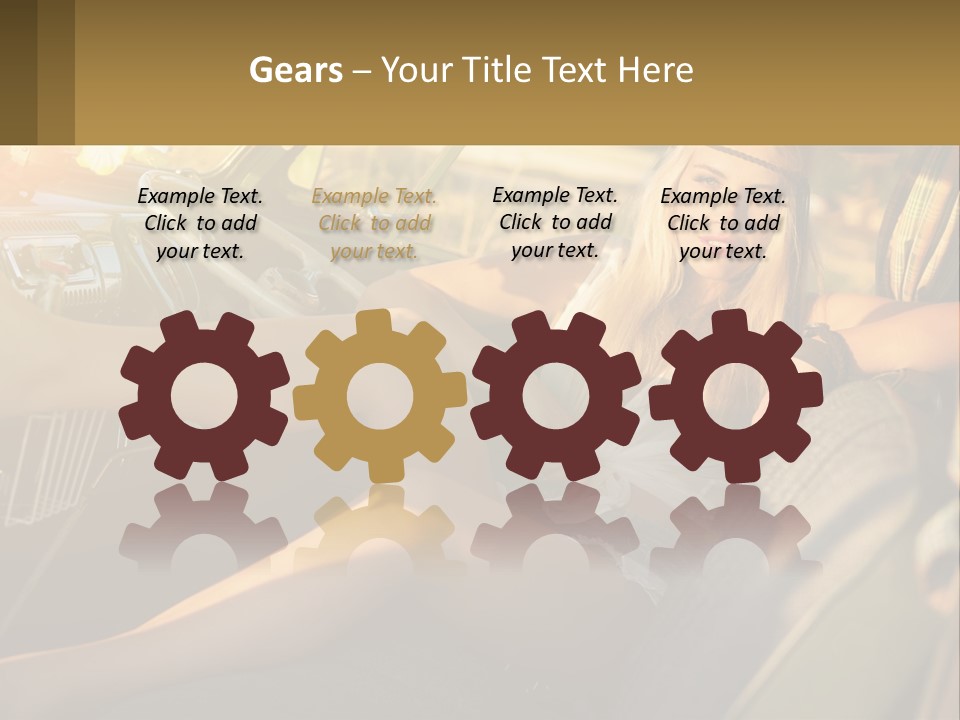 A Woman Sitting In The Drivers Seat Of A Car PowerPoint Template