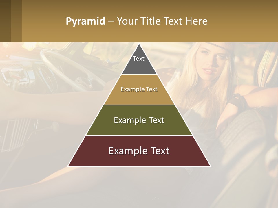 A Woman Sitting In The Drivers Seat Of A Car PowerPoint Template