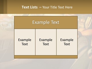 A Woman Sitting In The Drivers Seat Of A Car PowerPoint Template