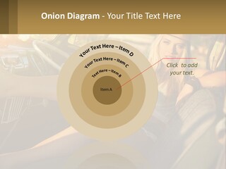 A Woman Sitting In The Drivers Seat Of A Car PowerPoint Template