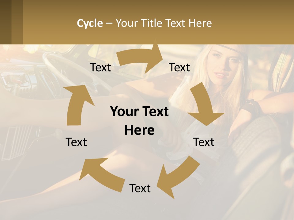 A Woman Sitting In The Drivers Seat Of A Car PowerPoint Template