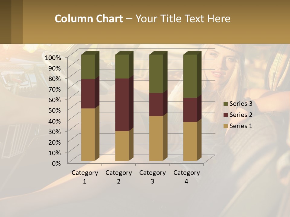 A Woman Sitting In The Drivers Seat Of A Car PowerPoint Template