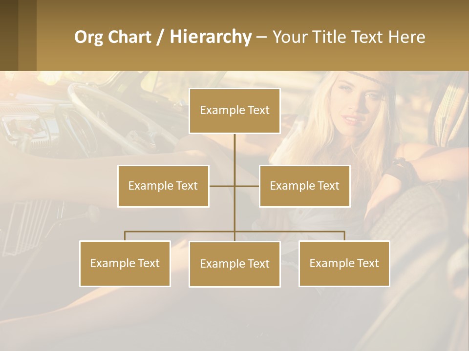 A Woman Sitting In The Drivers Seat Of A Car PowerPoint Template