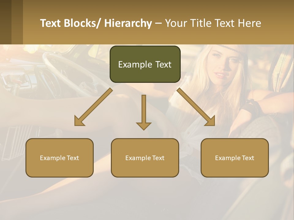 A Woman Sitting In The Drivers Seat Of A Car PowerPoint Template