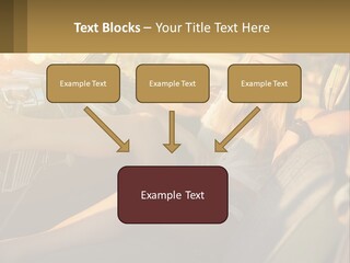 A Woman Sitting In The Drivers Seat Of A Car PowerPoint Template