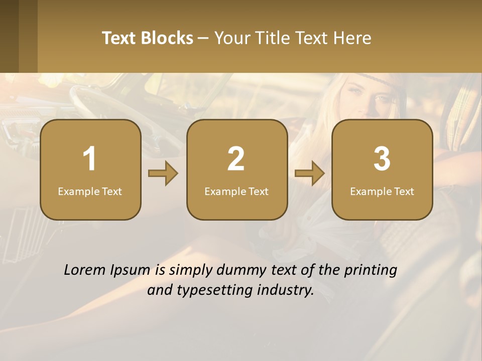 A Woman Sitting In The Drivers Seat Of A Car PowerPoint Template