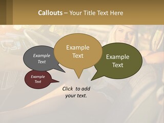 A Woman Sitting In The Drivers Seat Of A Car PowerPoint Template