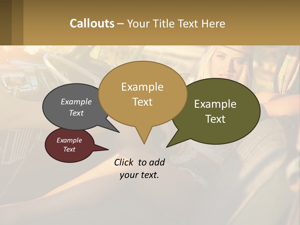 A Woman Sitting In The Drivers Seat Of A Car PowerPoint Template