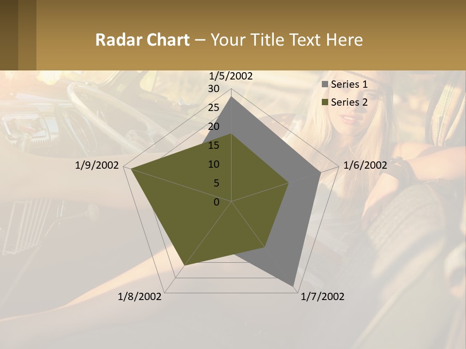 A Woman Sitting In The Drivers Seat Of A Car PowerPoint Template