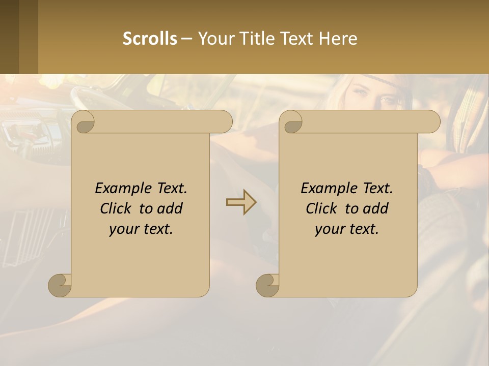 A Woman Sitting In The Drivers Seat Of A Car PowerPoint Template