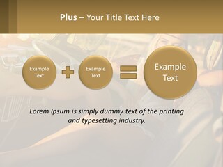 A Woman Sitting In The Drivers Seat Of A Car PowerPoint Template