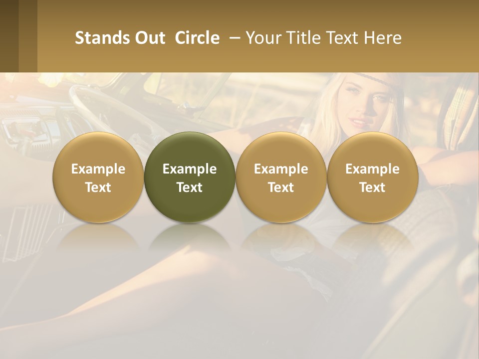 A Woman Sitting In The Drivers Seat Of A Car PowerPoint Template