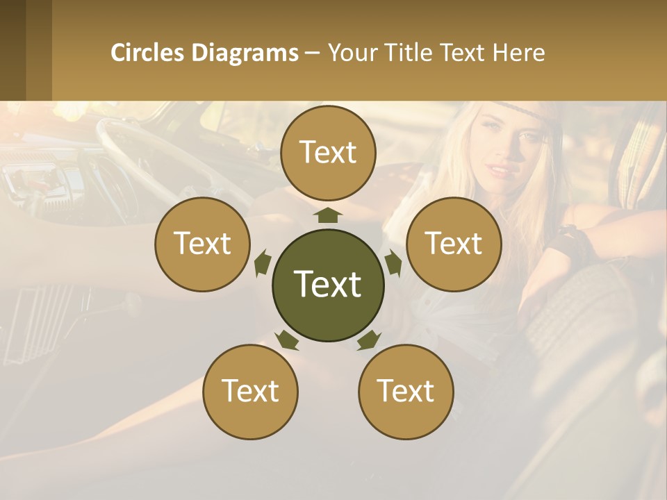 A Woman Sitting In The Drivers Seat Of A Car PowerPoint Template