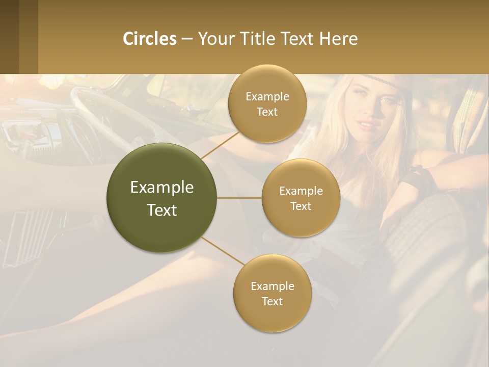 A Woman Sitting In The Drivers Seat Of A Car PowerPoint Template