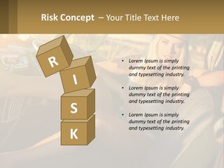 A Woman Sitting In The Drivers Seat Of A Car PowerPoint Template