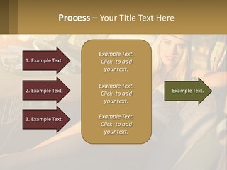 A Woman Sitting In The Drivers Seat Of A Car PowerPoint Template