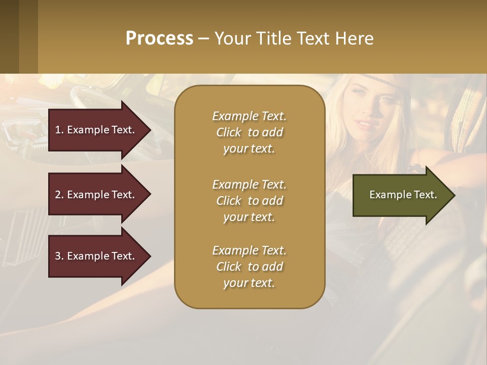 A Woman Sitting In The Drivers Seat Of A Car PowerPoint Template