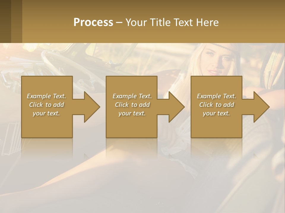 A Woman Sitting In The Drivers Seat Of A Car PowerPoint Template
