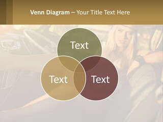 A Woman Sitting In The Drivers Seat Of A Car PowerPoint Template