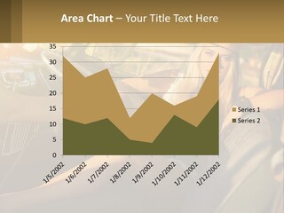 A Woman Sitting In The Drivers Seat Of A Car PowerPoint Template