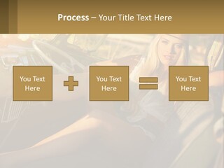 A Woman Sitting In The Drivers Seat Of A Car PowerPoint Template