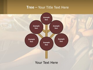 A Woman Sitting In The Drivers Seat Of A Car PowerPoint Template