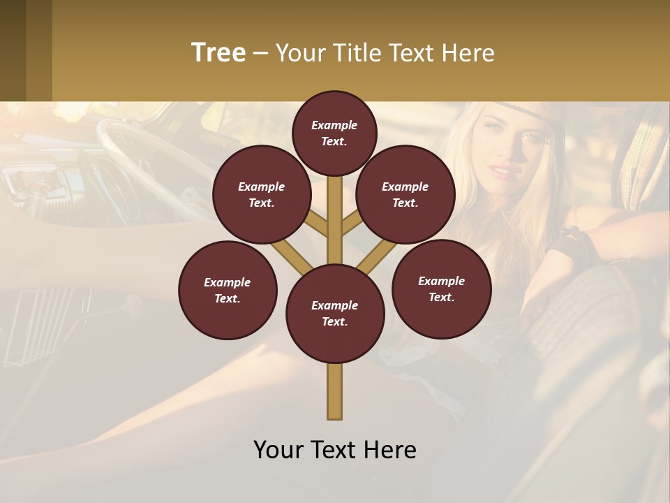 A Woman Sitting In The Drivers Seat Of A Car PowerPoint Template