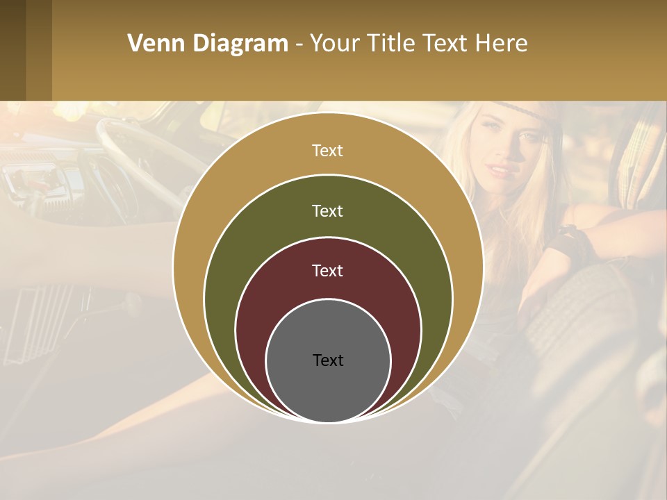 A Woman Sitting In The Drivers Seat Of A Car PowerPoint Template