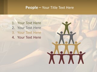 A Woman Sitting In The Drivers Seat Of A Car PowerPoint Template