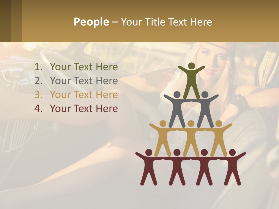 A Woman Sitting In The Drivers Seat Of A Car PowerPoint Template