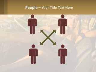 A Woman Sitting In The Drivers Seat Of A Car PowerPoint Template