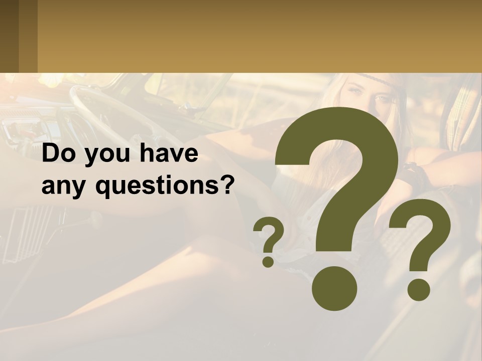 A Woman Sitting In The Drivers Seat Of A Car PowerPoint Template