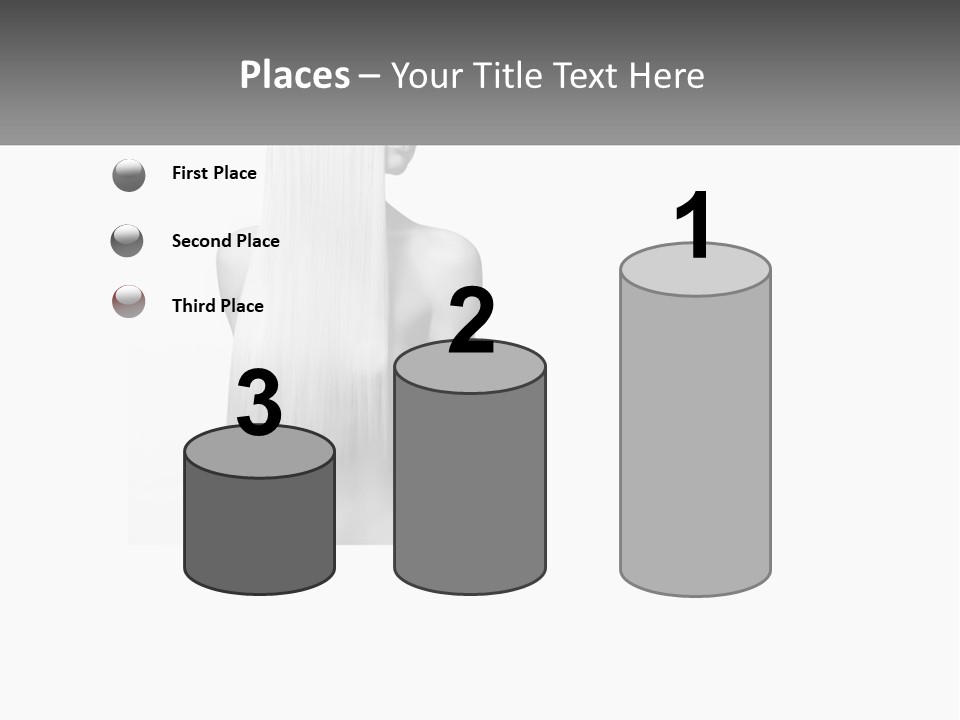 A Woman With Long Hair Is Shown In Black And White PowerPoint Template