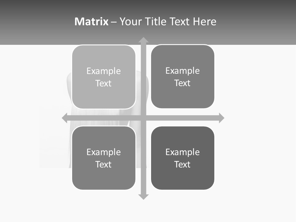 A Woman With Long Hair Is Shown In Black And White PowerPoint Template