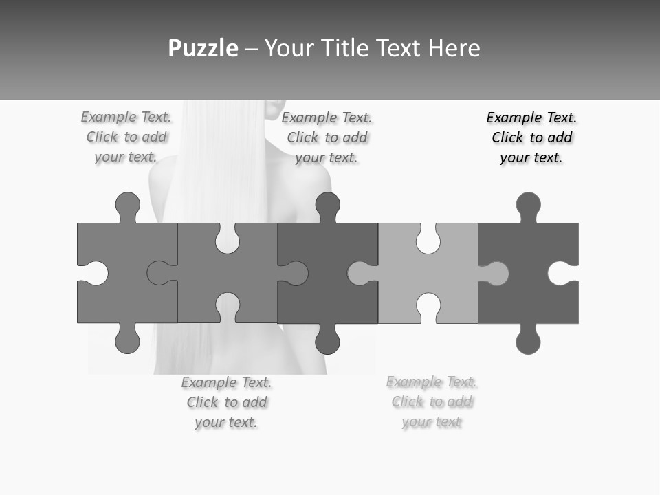 A Woman With Long Hair Is Shown In Black And White PowerPoint Template