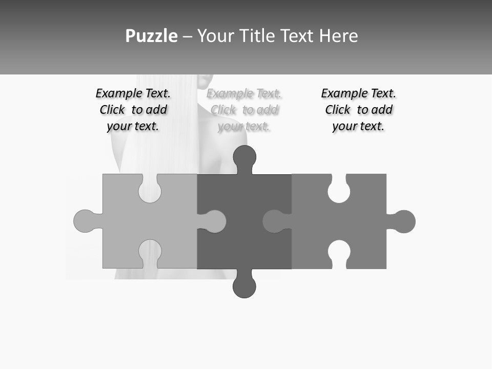 A Woman With Long Hair Is Shown In Black And White PowerPoint Template