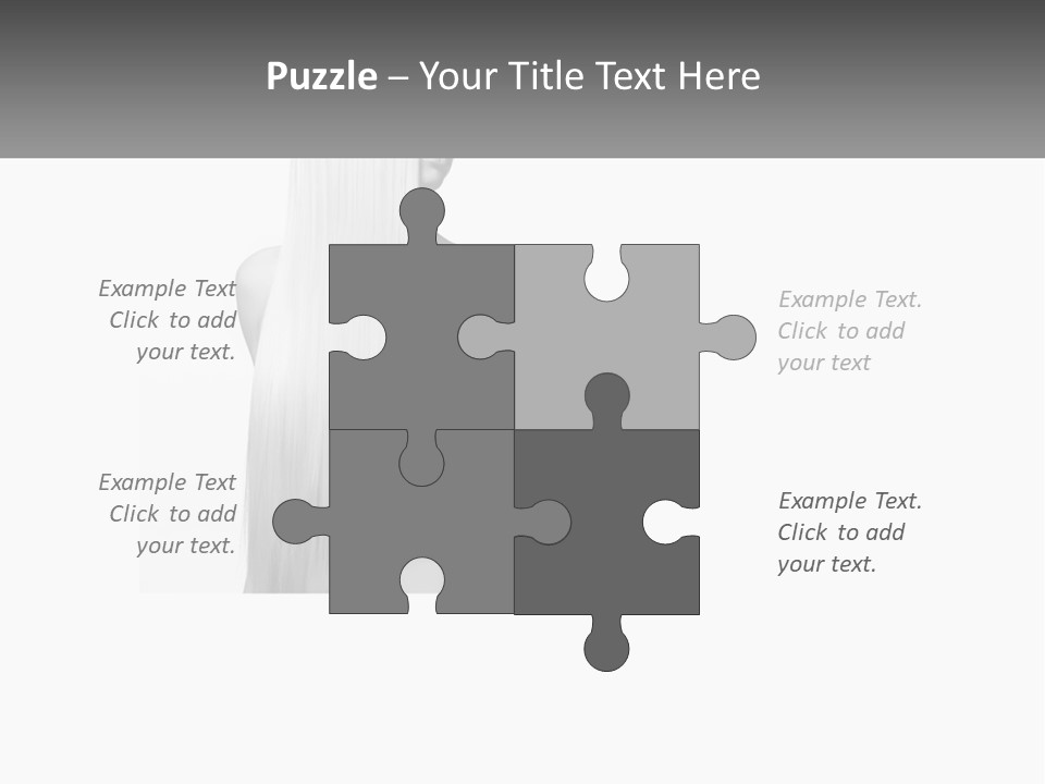 A Woman With Long Hair Is Shown In Black And White PowerPoint Template