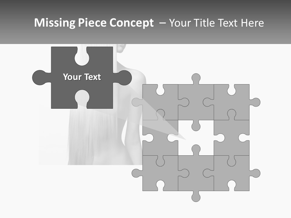 A Woman With Long Hair Is Shown In Black And White PowerPoint Template