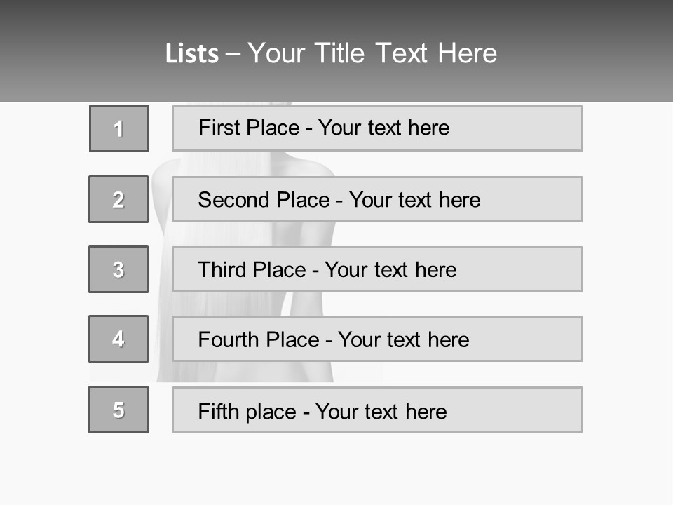 A Woman With Long Hair Is Shown In Black And White PowerPoint Template