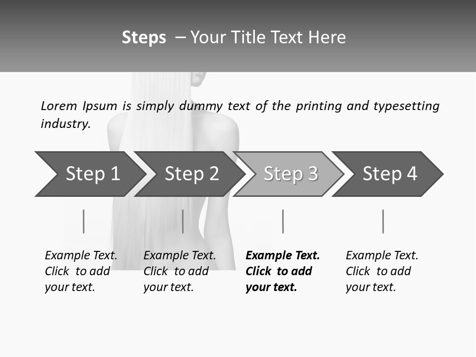 A Woman With Long Hair Is Shown In Black And White PowerPoint Template