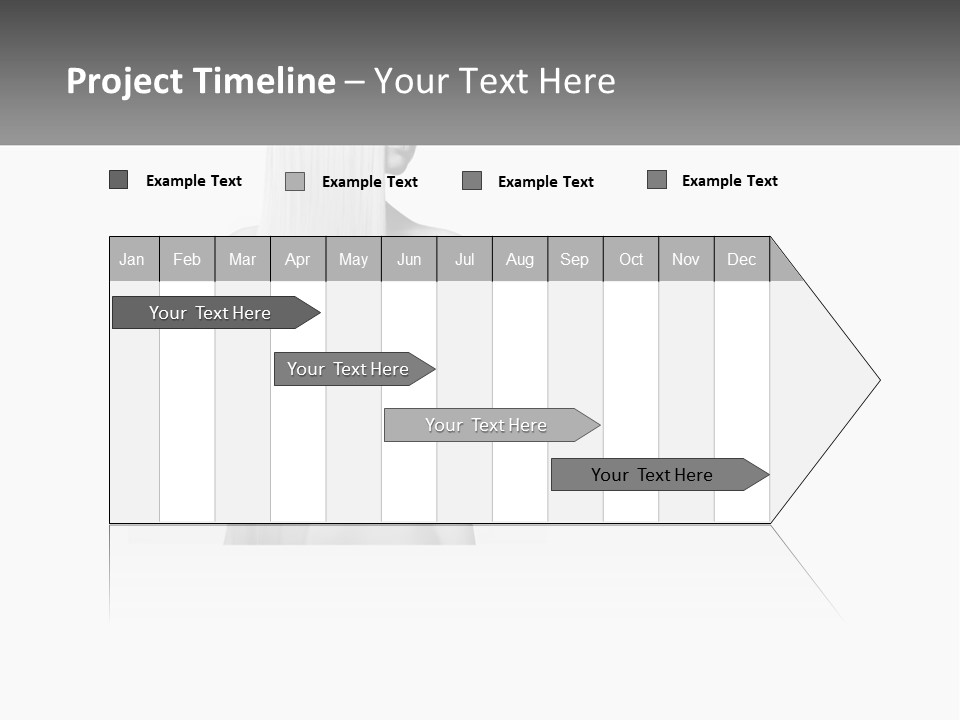 A Woman With Long Hair Is Shown In Black And White PowerPoint Template