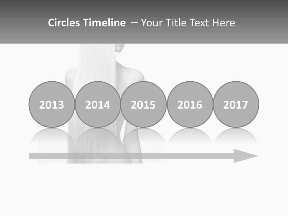 A Woman With Long Hair Is Shown In Black And White PowerPoint Template