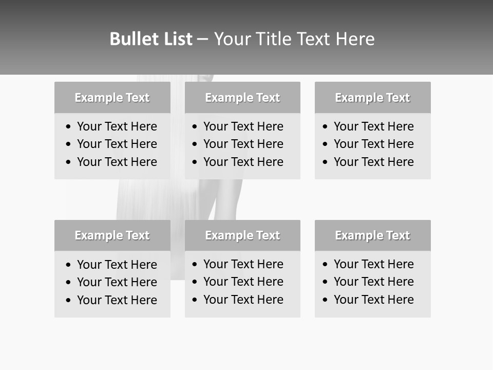 A Woman With Long Hair Is Shown In Black And White PowerPoint Template