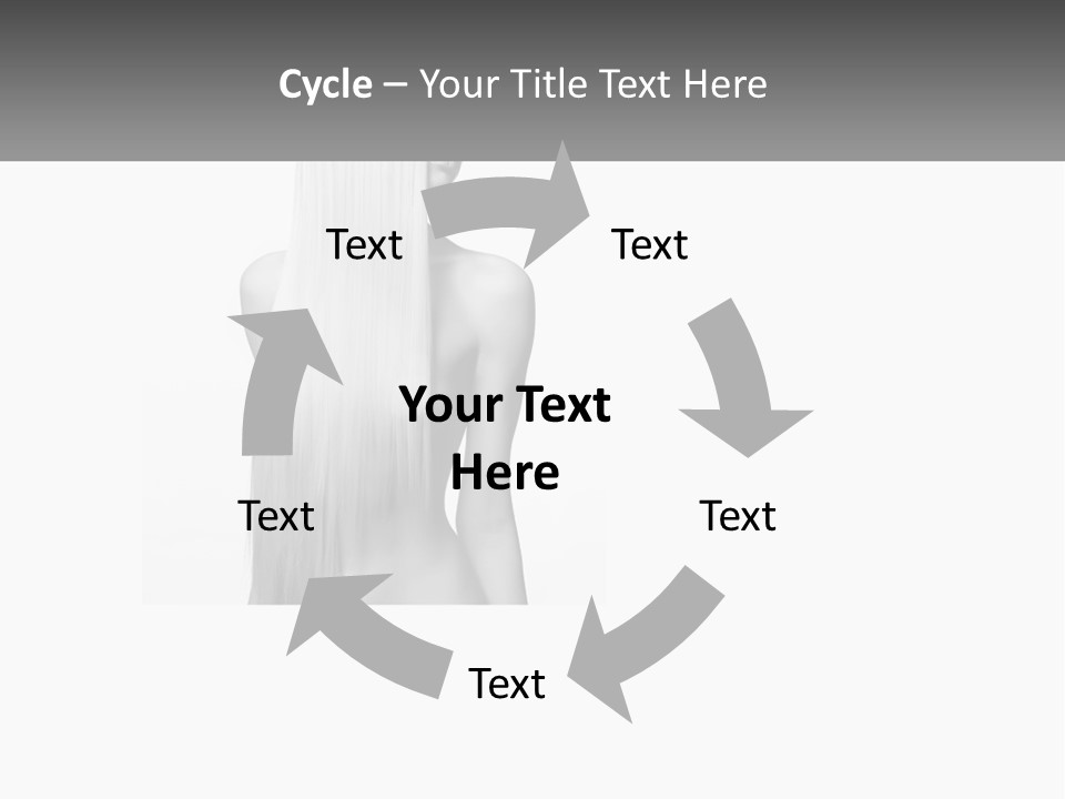 A Woman With Long Hair Is Shown In Black And White PowerPoint Template