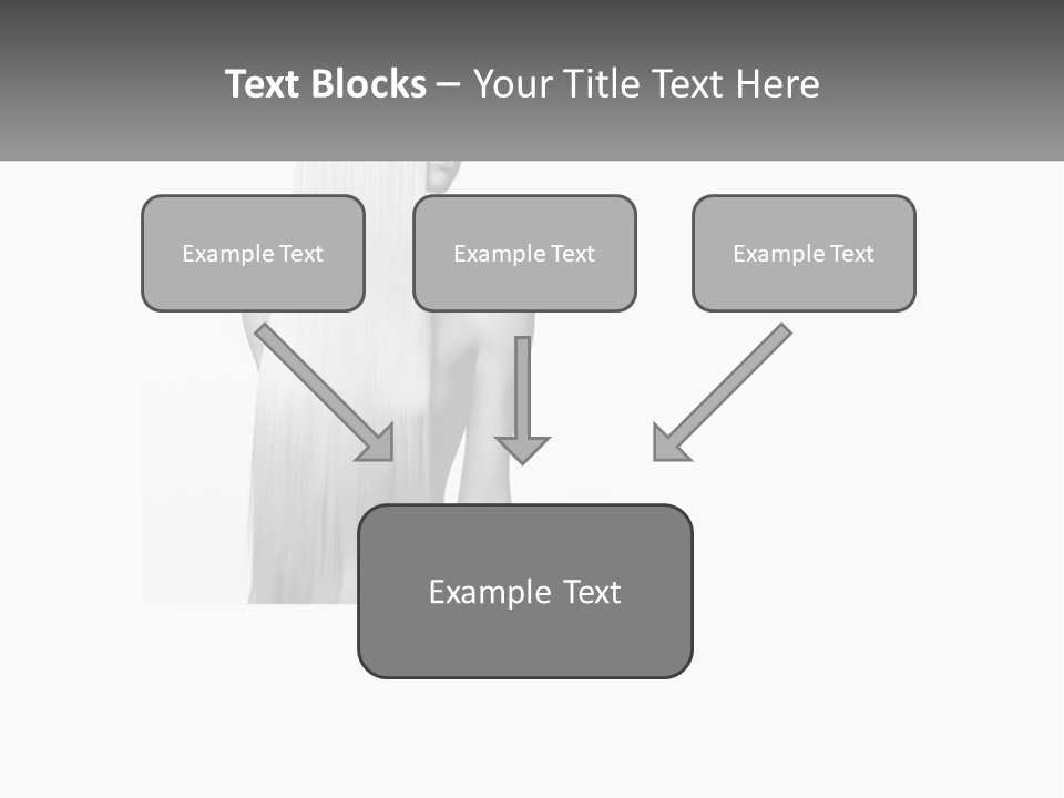 A Woman With Long Hair Is Shown In Black And White PowerPoint Template