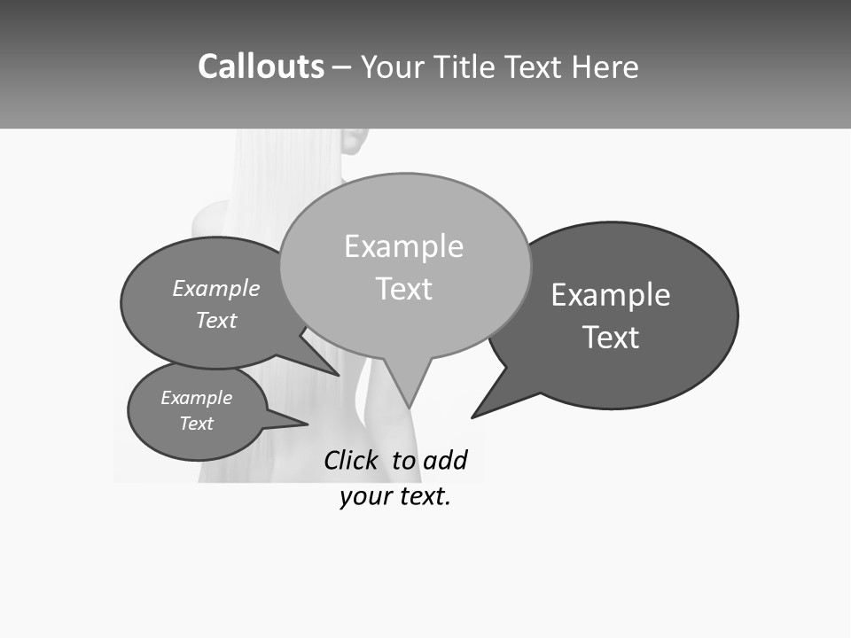 A Woman With Long Hair Is Shown In Black And White PowerPoint Template