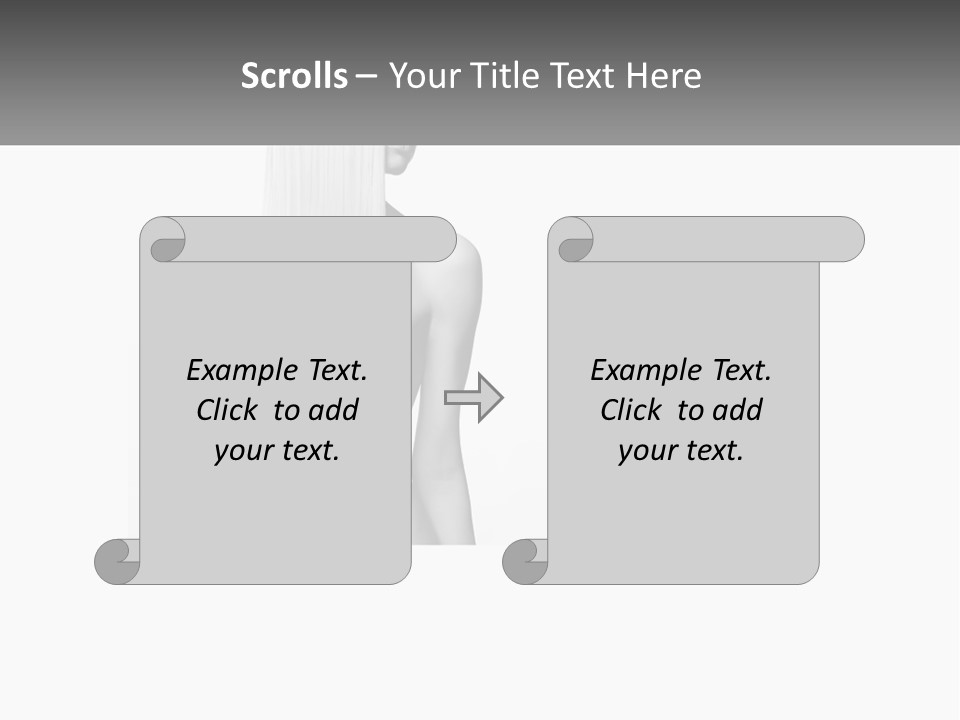 A Woman With Long Hair Is Shown In Black And White PowerPoint Template