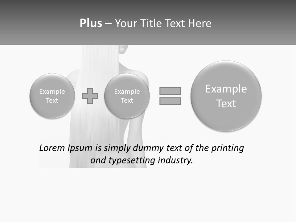 A Woman With Long Hair Is Shown In Black And White PowerPoint Template